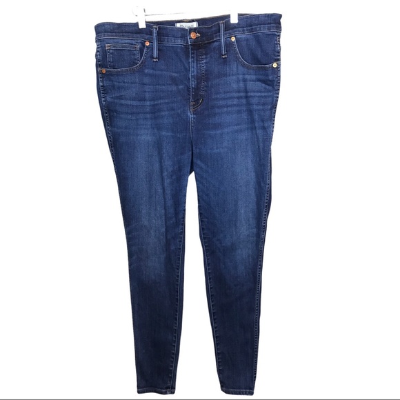 High Rise Skinny Jeans Blue Styleg7673 